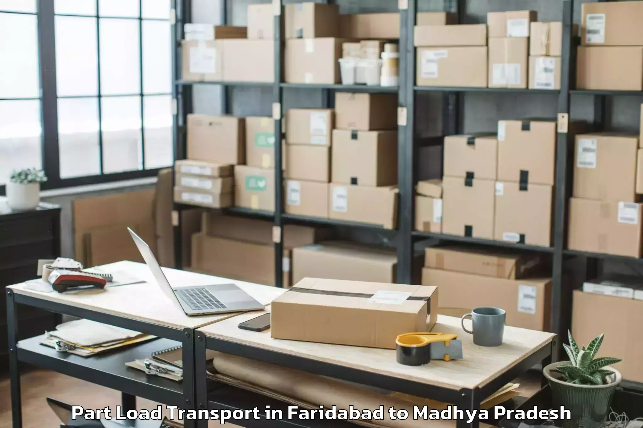 Professional Faridabad to Mauganj Part Load Transport